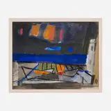 James Lechay, Urban Scene, gouache on paper