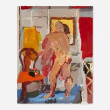 Clintel Steed, Model Taking Off Her Clothes, oil on canvas