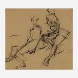 Mercedes Matter, Figure Study, charcoal on paper