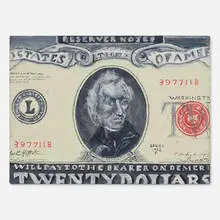 Phillip Hefferton, Twenty Dollars, 1962, oil on canvas