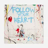 Thierry Guetta, Follow Your Heart (unique), 2022, screenprint in colors with hand-painting