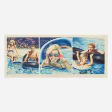 D. J. Hall, Yesterday at Grandma's Pool, 1985, colored pencil on paper on Strathmore