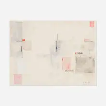 Ashtabula by William Dole, 1976, collage and watercolor on paper, sold Aug 2023