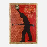 Wage Peace by Shepard Fairey, 2005, screenprint in colors and mixed media collage on paper, HPM, sold Aug 2023