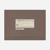 Chris Burden, Full Financial Disclosure, 1976-77, check and printed label collage mounted to paperboard