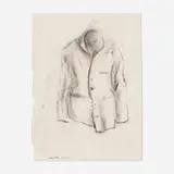 Tony Ousler, Jacket (source drawing for Fantastic Prayers), 2000, charcoal on paper, digital print, CD