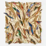 Charles Arnoldi, Mumbo Jumbo (diptych), 1986, acrylic and wood chunks on plywood