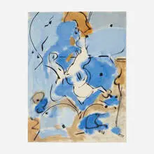 Lee Mullican, Descent, 1958, gouache on paper