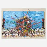 Devin Troy Strother, Stuntin' Like My Daddy, 2010, mixed media and paper collage on panel