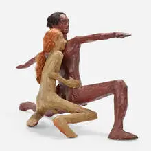 Ryan Trecartin, Warrior Two (Purple and Adobe), 2006, papier-mâché, wigs, hair, acrylic