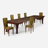 Louis Majorelle, Epis de blé dining table and chairs, set of six