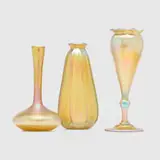 Tiffany Studios, Collection of three vases, hand-blown Favrile glass