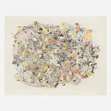 Mark Fox, Cloud (Days of That Are Over), 2004, gouache, ink and watercolor on paper collage with pins
