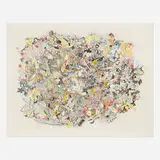 Mark Fox, Cloud (Days of That Are Over), 2004, gouache, ink and watercolor on paper collage with pins