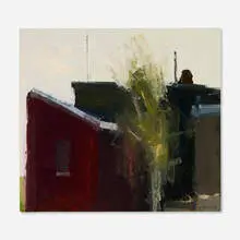 Stuart Shils, Back of Houses, 1997, oil on paper laid to board