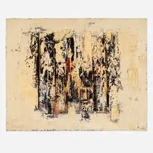 Alfonso Borghi, The Wood of Austin (E. Dickenson), 2001, oil and collage on canvas