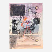 Tony Oursler, Untitled, 2002, mixed media on paper