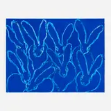 Hunt Slonem, Blue Diamond Dust Bunny, 2017, acrylic, resin and diamond dust on canvas