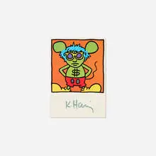 Keith Haring, Signed Andy Mouse postcard, 1986, offset lithograph in colors