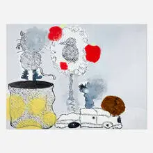 Rafael Delacruz, Auto Coconut, 2019, acrylic and oil on canvas
