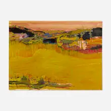 Gabriel Godard, Champs Jaunes, 1964, oil on artist board
