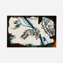 Franz Ackermann, Untitled (mental map: permanent departure), 2003, gouache and graphite on paper