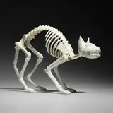 Sam Anderson, The Thirsty Cat, 2016, epoxy clay over plastic skeleton