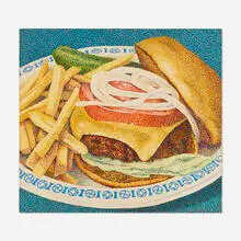 Jerry Wilkerson, Cheeseburger, 1980, acrylic on canvas