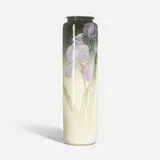 Sarah McLaughlin for Weller Pottery, Tall Eocean vase with irises