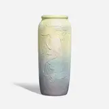 Rudolph Lorber for Weller Pottery, Art Nouveau Cameo vase with mermaid, dolphin and lotus blossoms