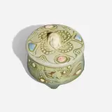 Rudolph Lorber for Weller Pottery, Art Nouveau Cameo Jewel lidded box