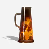 Unusual Standard Glaze tankard with stylized lilies by Harriet Strafer for Rookwood Pottery, sold Mar 2023