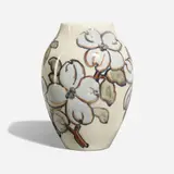 Elizabeth Barrett for Rookwood Pottery, Ivory Jewel Porcelain vase with dogwood blossoms