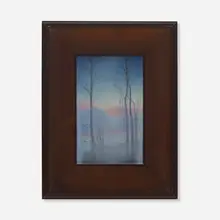 Lorinda Epply for Rookwood Pottery, Dry Creek (Vellum plaque), 1913, glazed earthenware, original frame