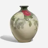 Sarah McLaughlin for Weller Pottery, Monumental Eocean vase with roses