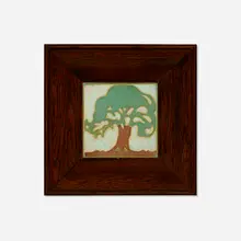 Wheatley Pottery, Tree of Life tile, c. 1915, glazed earthenware decorated in cuenca