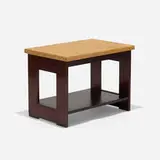 Occasional table, model 5026 by Paul Theodore Frankl, 1948, mahogany, lacquered cork, sold Feb 2022