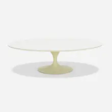 Coffee table, model 167F by Eero Saarinen, 1957, lacquered wood, enameled steel, sold Feb 2022