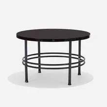 Coffee table, model 1559-s by Warren McArthur, c. 1930, enameled aluminum, laminate, sold Feb 2022