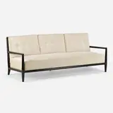 T. H. Robsjohn-Gibbings, Sofa, model 1678, c. 1955, lacquered oak, microfiber upholstery