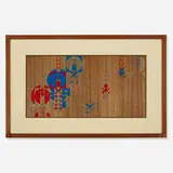 Frank Lloyd Wright, Room divider fragment from Hillside House, Bartlesville, Oklahoma, 1953, hand-painted mahogany with stencil