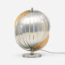 Henri Mathieu, Table lamp, c. 1970, aluminum