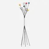 Roger Feraud, Coat rack, c. 1950, enameled steel, aluminum, lacquered wood