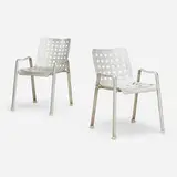 Hans Coray, Landi armchairs, pair, aluminum, rubber