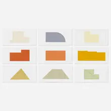 A Book of Silk Screen Prints— Multiple Panel Paintings by Robert Mangold, 1992, screenprint in colors, sold Jan 2022