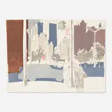 Fairfield Porter, Street Scene, 1969, lithograph in colors on Arches