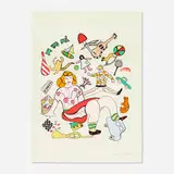 Niki de Saint Phalle, Les Jouets (from the Méchant Méchant portfolio), 1995, lithograph in colors