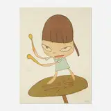 Yoshitomo Nara, Marching on a Butterbur Leaf, 2020, offset lithograph in colors