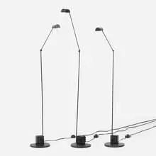 Tommaso Cimini, Daphine Terra floor lamps, set of three, c. 1975, enameled cast iron and steel, aluminum, plastic