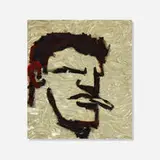 Robert Loughlin, Pot Head, acrylic on patterned plastic